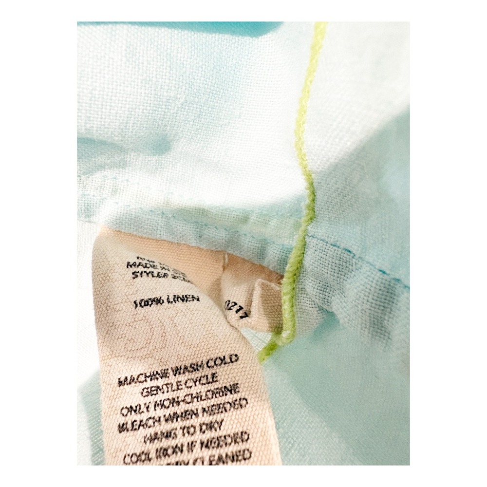 Soft Surroundings Womens Blue 100% Linen V-Neck Tunic Top‎ - Picture 3 of 4